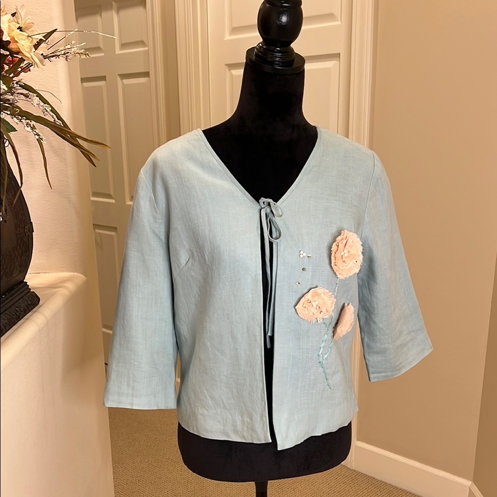 Vintage‎ Richard Malcom Irish Linen Crop Jacket Size M